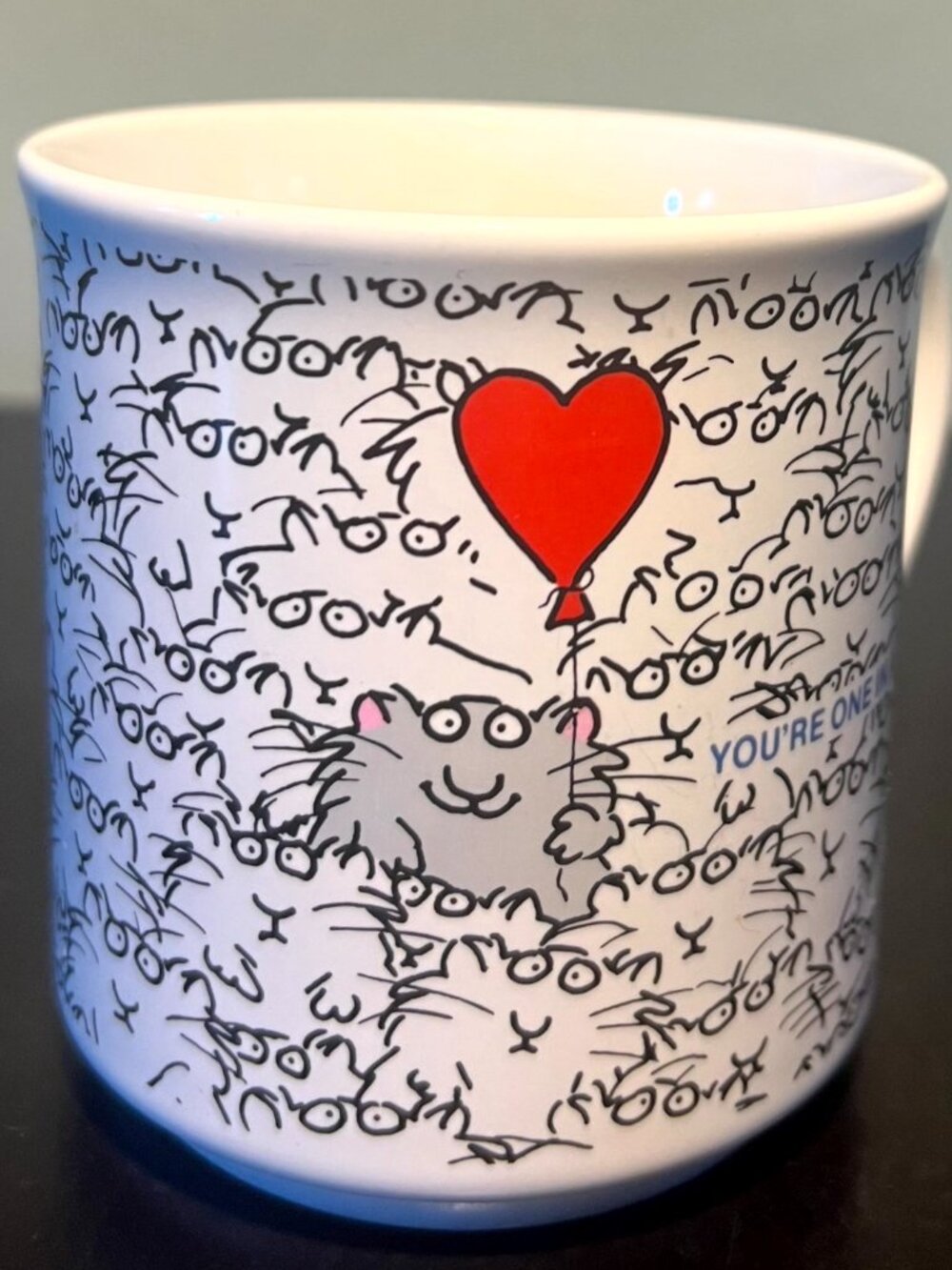 Vintage Sandra Boynton Youre One In A Million Cat Coffee Mug 1980s 12oz Tea Cup
